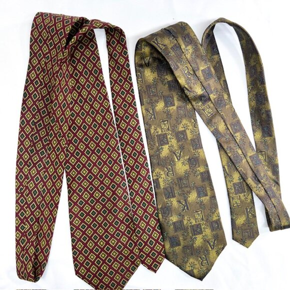 Set: 2 Neckties Burberry Paisley  & Karl  Linger Paris+1Burberry Handkerchief(53 - Picture 13 of 16